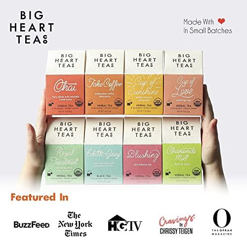 Big Heart Tea Co. Big Heart Tea Co. Tea Bags - Edith Grey - Direct Trade Malawi Caffeinated Black Tea in Zero Plastic Sachets with Small Batch Organic Whole Herbs - Red Rose, Bergamot Oil, 10 Tea Bags