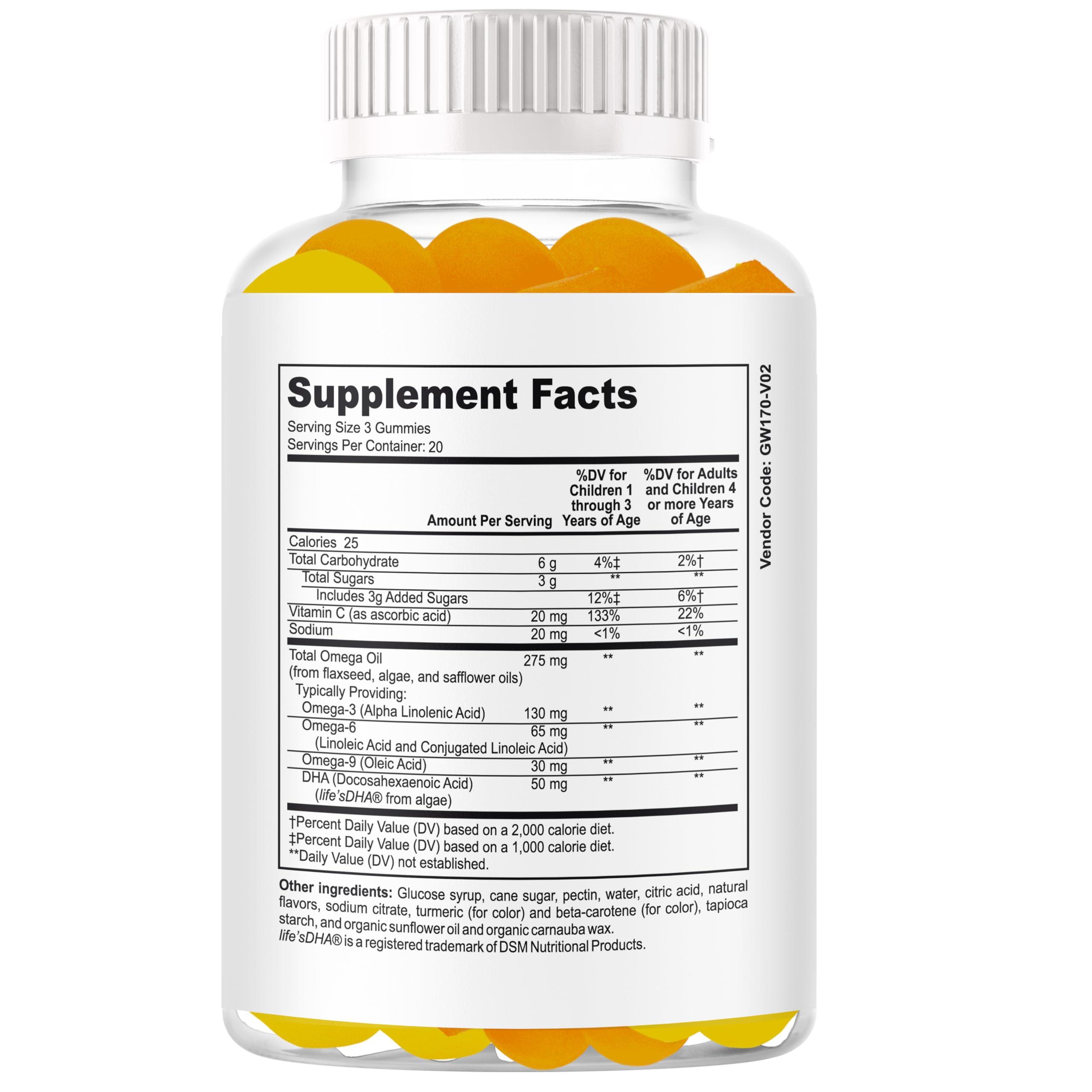 BrightKids BrightKids Brain Supplements for Memory and Focus, Omega 3 & DHA Focus Gummies for Kids, Memory Booster Focus Supplement for Kids & Teens- Low-Sugar, Natural Fruit Flavor 60 Gummies