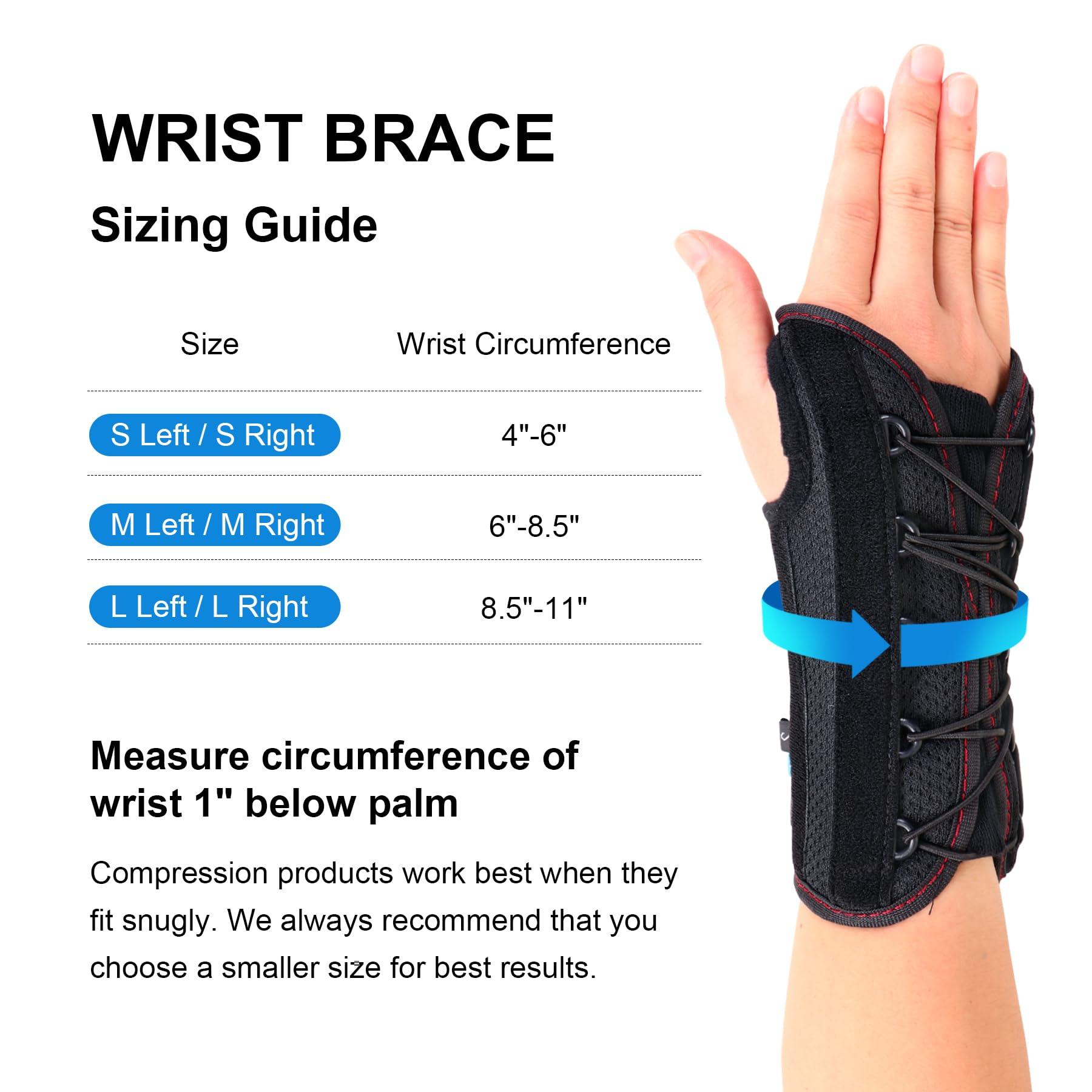 Cozyhealth Carpal Tunnel Wrist Brace Night Support - Wrist Splint Arm Stabilizer & Hand Brace for Carpal Tunnel Syndrome Pain Relief with Compression Sleeve for Forearm or Wrist Tendonitis Pain (Right, L)