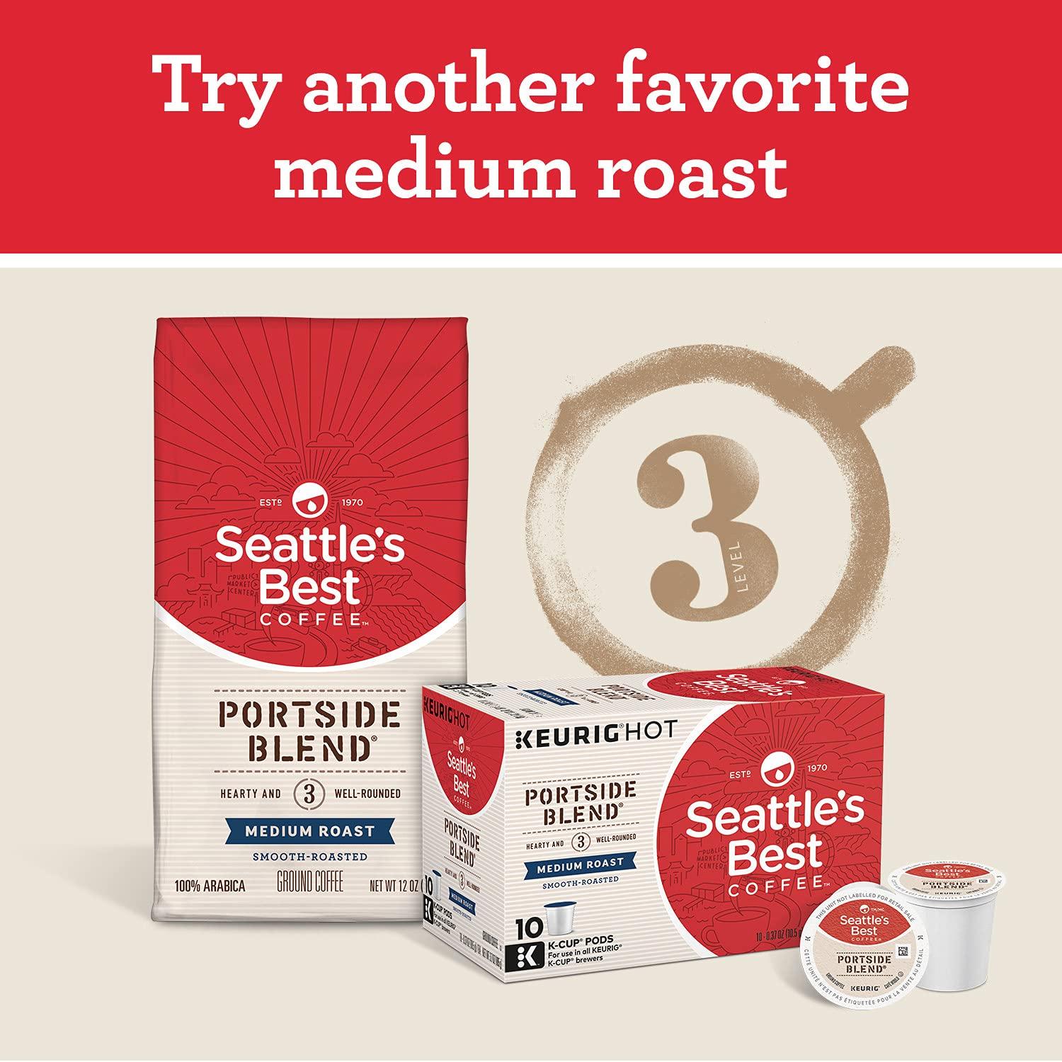 Seattle\'s Best Coffee Seattles Best Coffee, Medium Roast Ground Coffee, House Blend, 100% Arabica, 1 Bag (12 oz)