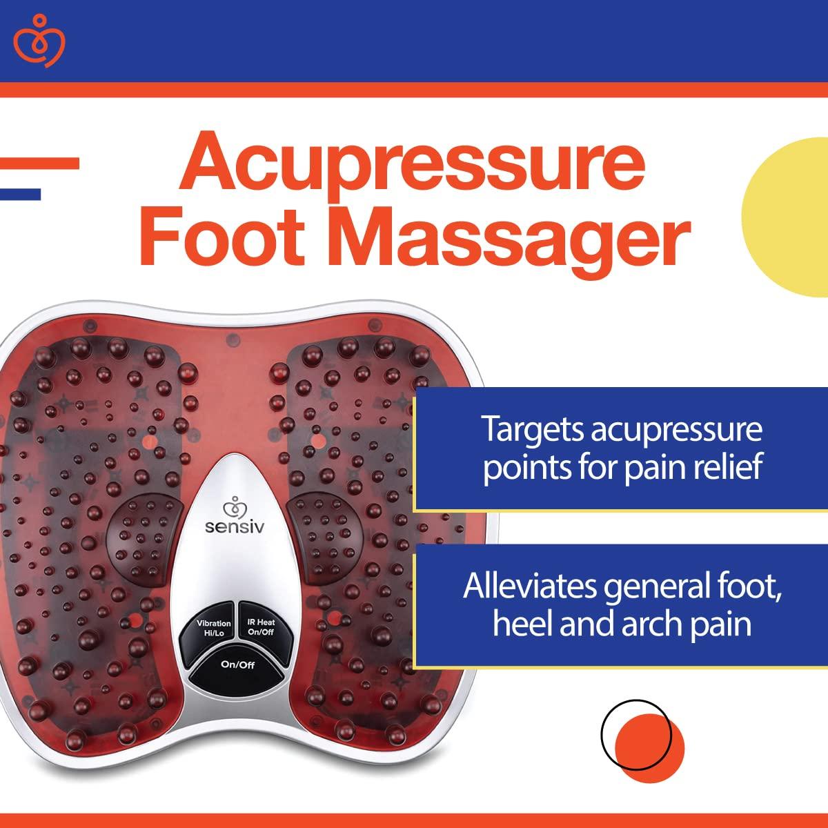 Sensiv Sensiv Acupressure Foot Massager for Blood Circulation and Pain Relief for Foot Pain and Plantar Fasciitis Relief Infrared Heat with Adjustable Vibration