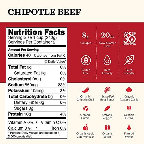 Kettle & Fire Kettle and Fire Chipotle Beef Bone Broth, Keto, Paleo, and Whole 30 Approved, Gluten Free, High in Protein and Collagen, 3 Pack