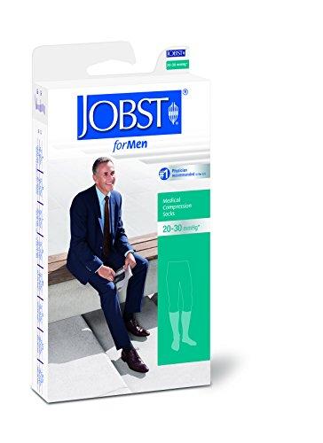 JOBST JOBST 113121 BSN Medical Men\'s Casual Sock with Closed Toe, Knee High, 20-30mmHg, Full Calf, X-Large, Black