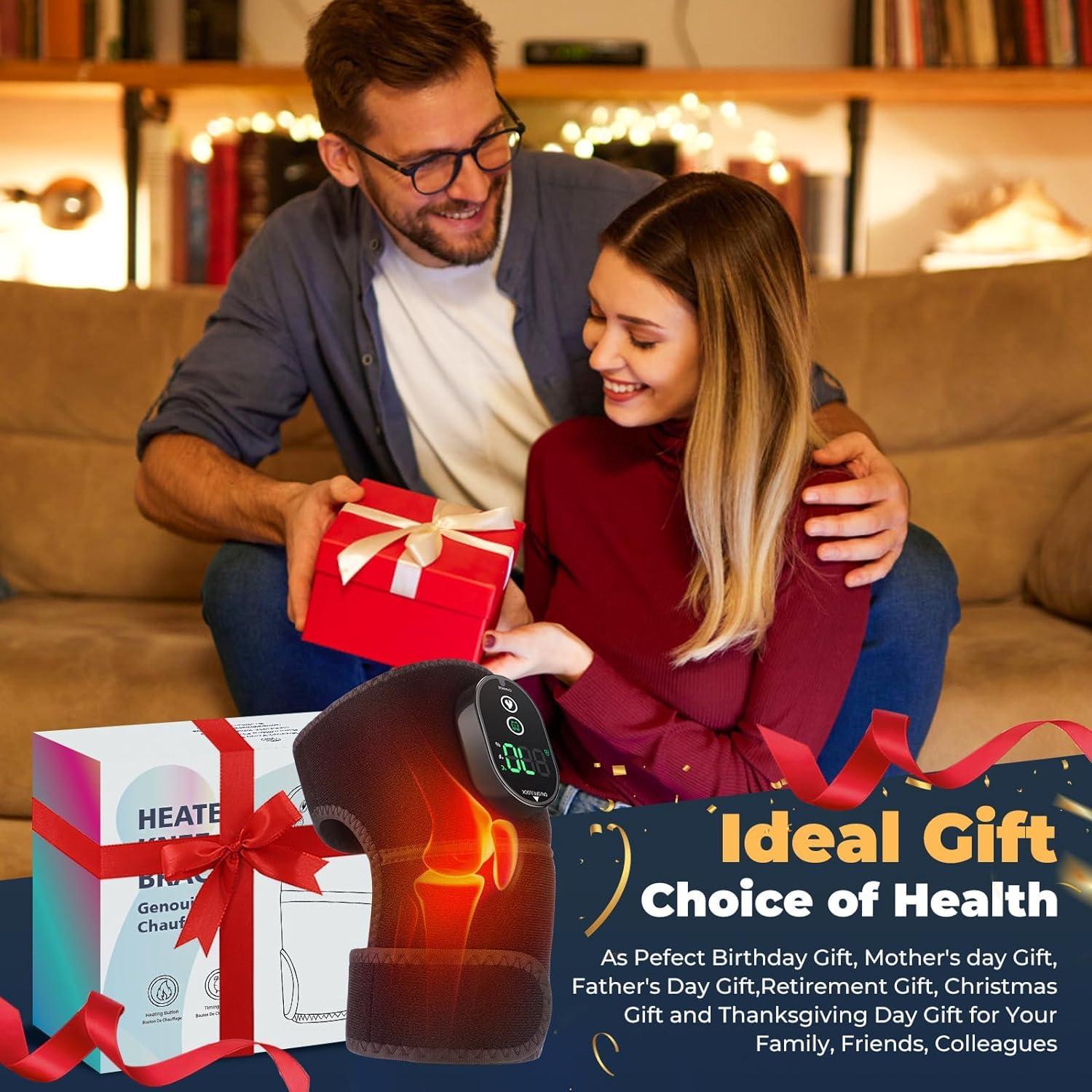 MASKIS MASKIS Knee Massager, Heated Physiotherapy Massager Knee and Shoulder Elbow Brace 3 in 1, Heated Knee Pad USB Support Brace with Velcro Straps,Knee Warmers Wrap for Shoulder Elbow Knee Stress Relief