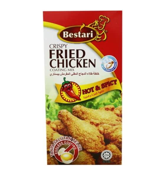 Bestari Bestari Hot & Spicy Crispy Fried Chicken Coating Mix 150g - Simple and Tasty - HALAL - Crunchiest Bite - Eggless Coating - No Additional Flavoring Needed