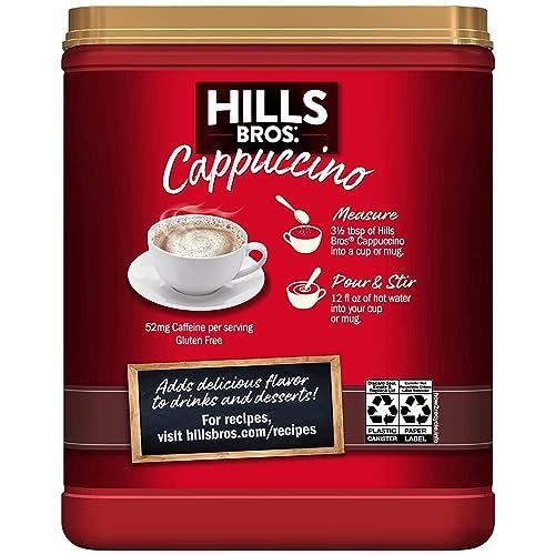Hills Bros Hills Bros. Instant Cappuccino Mix, Double Mocha 16 Ounces- Frothy, Decadent Cappuccino with a Deep, Rich Chocolate Flavor (Pack of 3)
