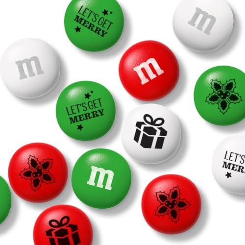 M&M\'S WORLD M&MS Holiday Gift Jar in Holiday Lights Tube, Unique Holiday Gift filled with Pre-Designed M&MS Holiday Candies
