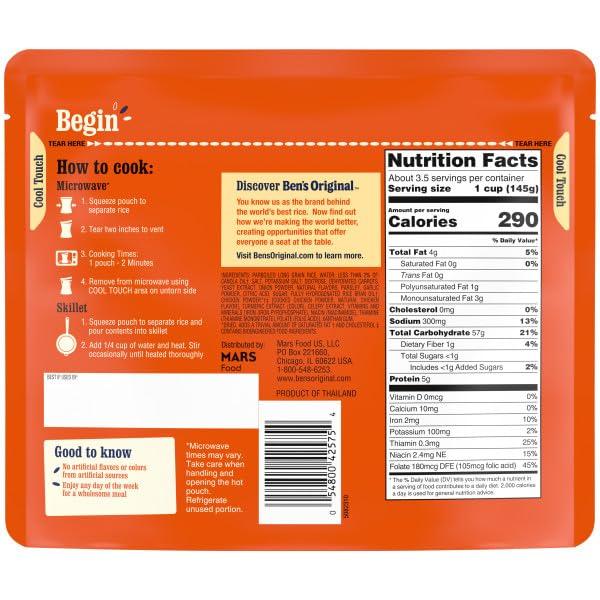 BEN\'S ORIGINAL BEN\'S ORIGINAL READY RICE Roasted Chicken Flavored Family Size Rice, Easy Dinner Side, 17.3 oz Pouch (Pack of 6)