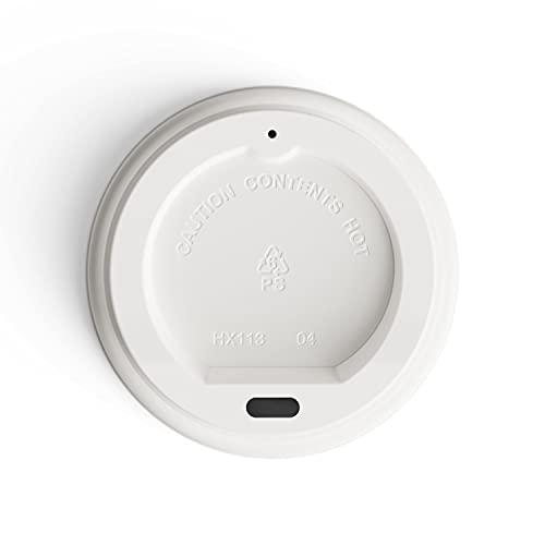 Perk Plastic Hot Cup Lid, 8 Oz, White