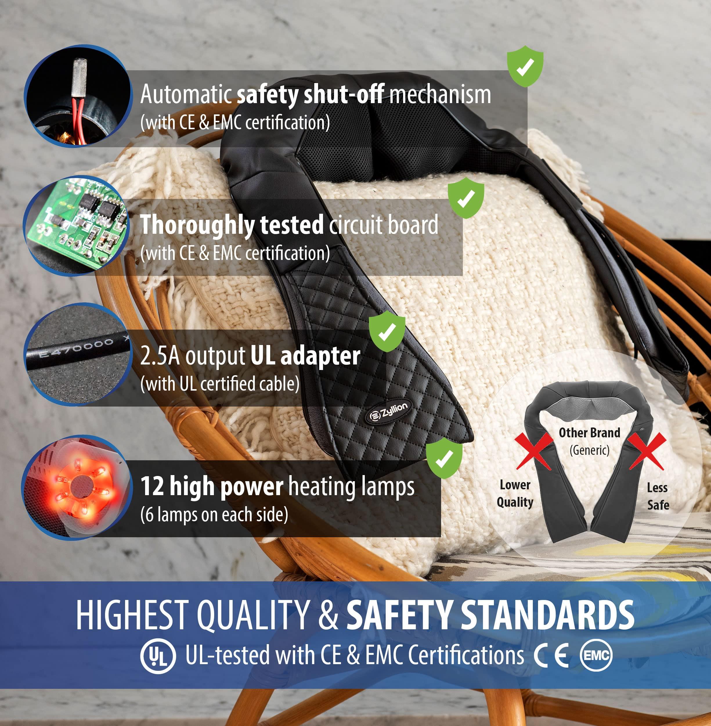 Zyllion Zyllion Shiatsu Back Massager (Black) and Shiatsu Neck Massager (Black) Bundle