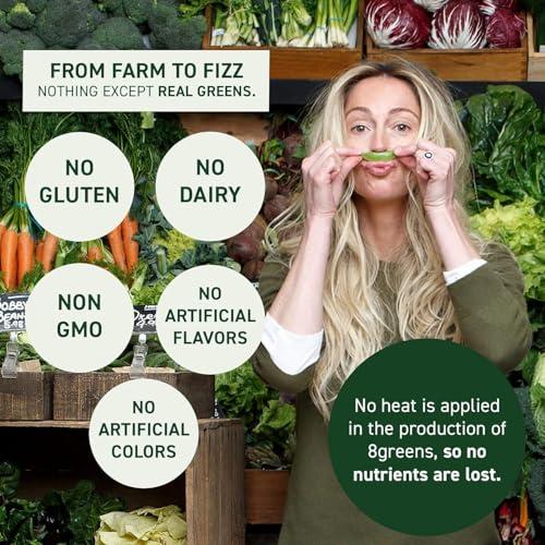8Greens 8Greens Supergreens Tablets | Super Greens Powder Superfood Tablet, Metabolism Immunity & Focus, Daily Greens Effervescent Tablets, Organic: Aloe Vera, Spirulina, Chlorella, Energy, 10 Servings