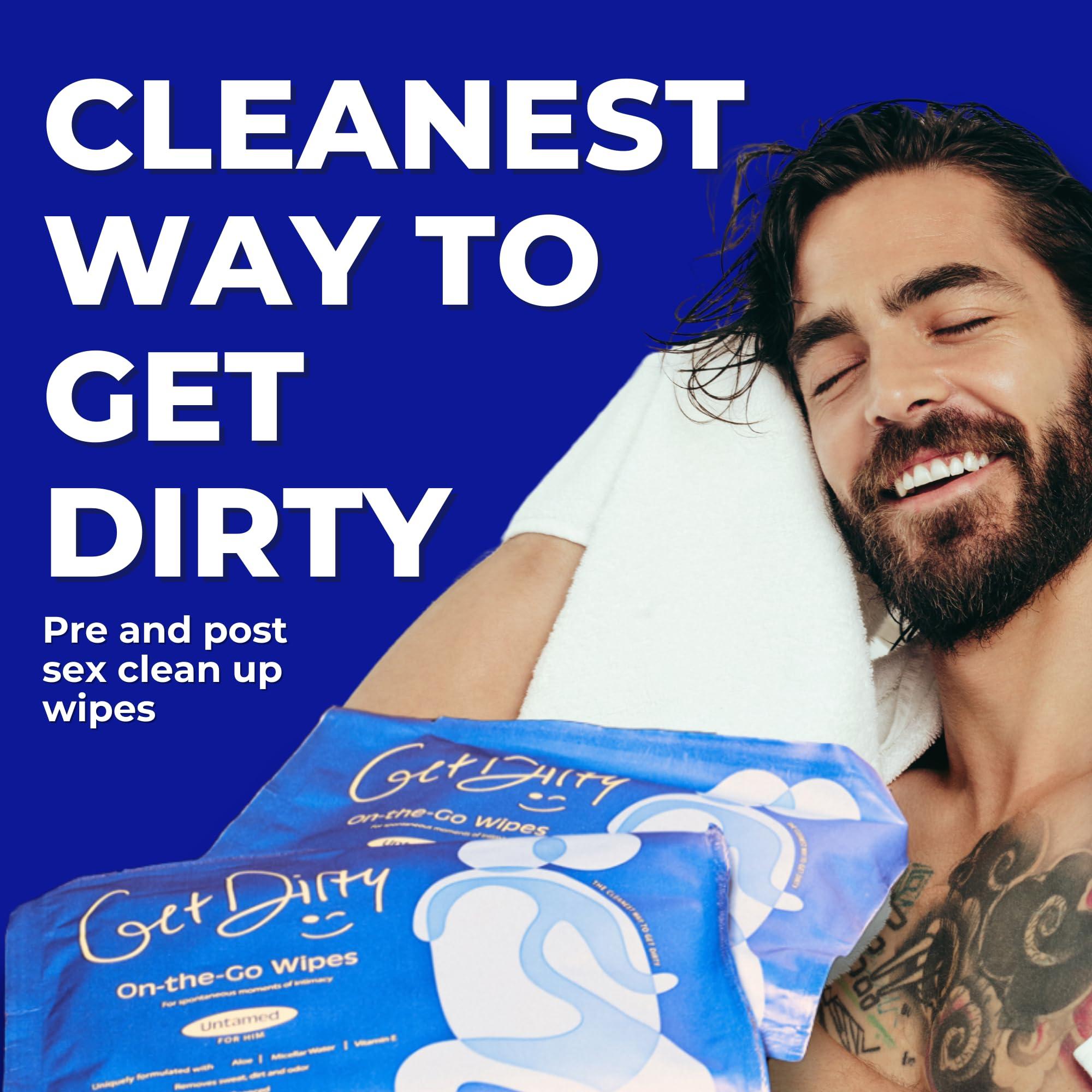 Get Dirty Get Dirty Wipes For Men - Easy, Discreet, Effective Intimate Wipes, Full Body Wipes for Men; Down There Wipes, Pack of 2 (24 Count)