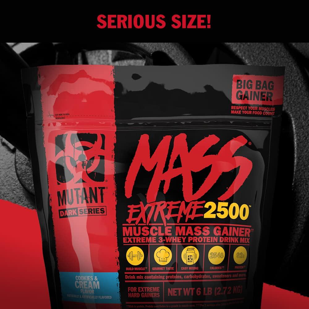 Mutant Mutant Mass Extreme Gainer Whey Protein Powder Build Muscle Size and Strength High Density Clean Calories (Vanilla Ice Cream, 6 lbs)