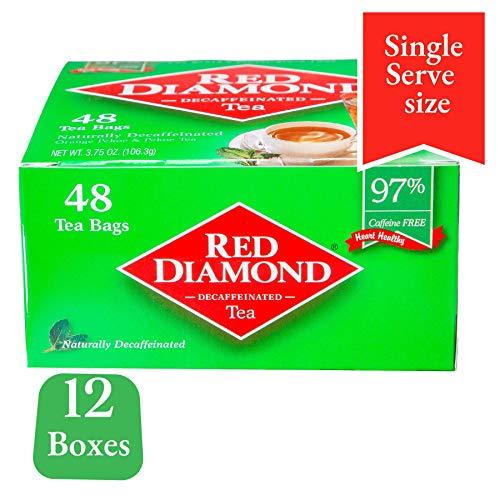 RED DIAMOND Red Diamond Iced Tea Bags, Decaffeinated, Single Serving Iced Tea Or Hot Tea, Special Premium Blend, 48 Count Single Serving Bags,48 Count(Pack of 12)