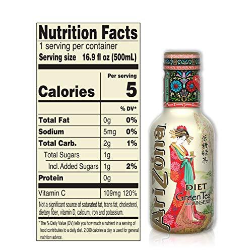 Arizona AriZona Low Calorie Diet Green Tea, 16.9 Fl Oz (Pack of 20)