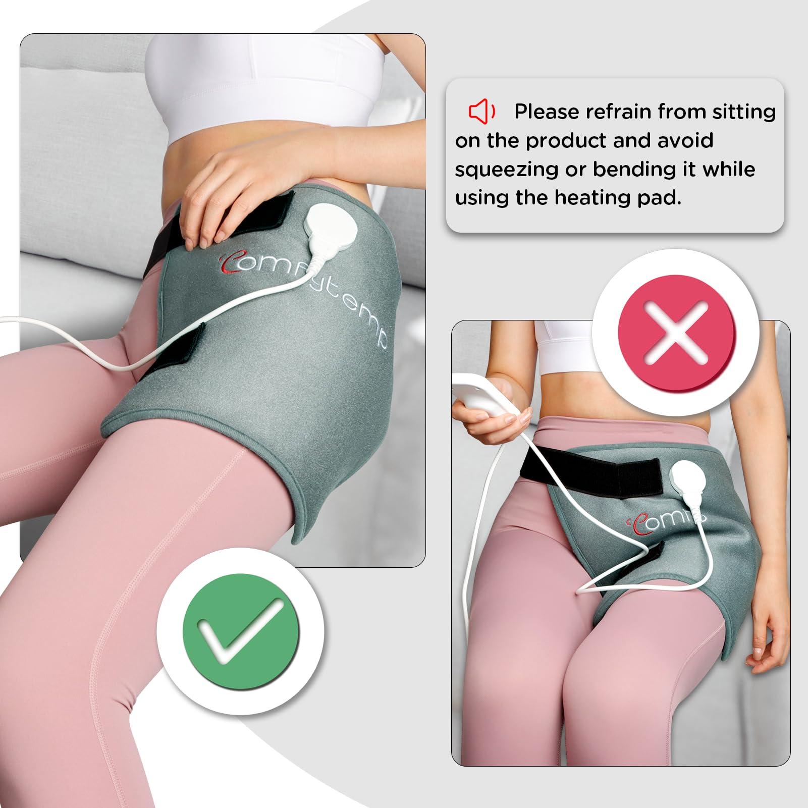 Comfytemp Comfytemp Hip Heating Pad for Hip/Sciatica Pain Relief - FSA HSA Eligible Hip Brace, Birthday Gifts for Mom/Women/Wife/Men, Lower Back/Thigh/Buttock Electric Heat Pad, Hot Physical Therapy(S/M)