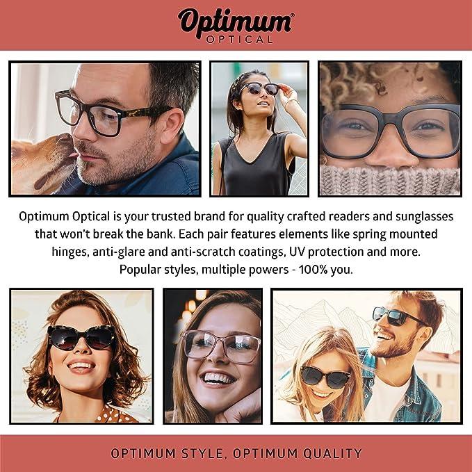OPTIMUM OPTICAL Readers Glasses Spring Mounted Hinges Scratch Resistant Lenses Round Frame Reading Glasses For Men and Women Cooper 3.0 x
