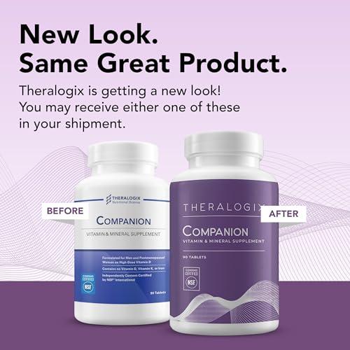 Theralogix Theralogix Companion Multivitamin & Mineral Supplement - 90-Day Supply - Supplement for Women & Men Without Iron, Vitamin D, or Vitamin K - B Vitamins, Zinc & Magnesium - NSF Certified - 90 Tablets