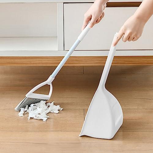 Ipetboom Dustpan Brush Set Mini Broom with Dustpan Little Housekeeping Helper Handle Upright Dustpan Floor Sweeping Tool for Home Office Shop Kitchen