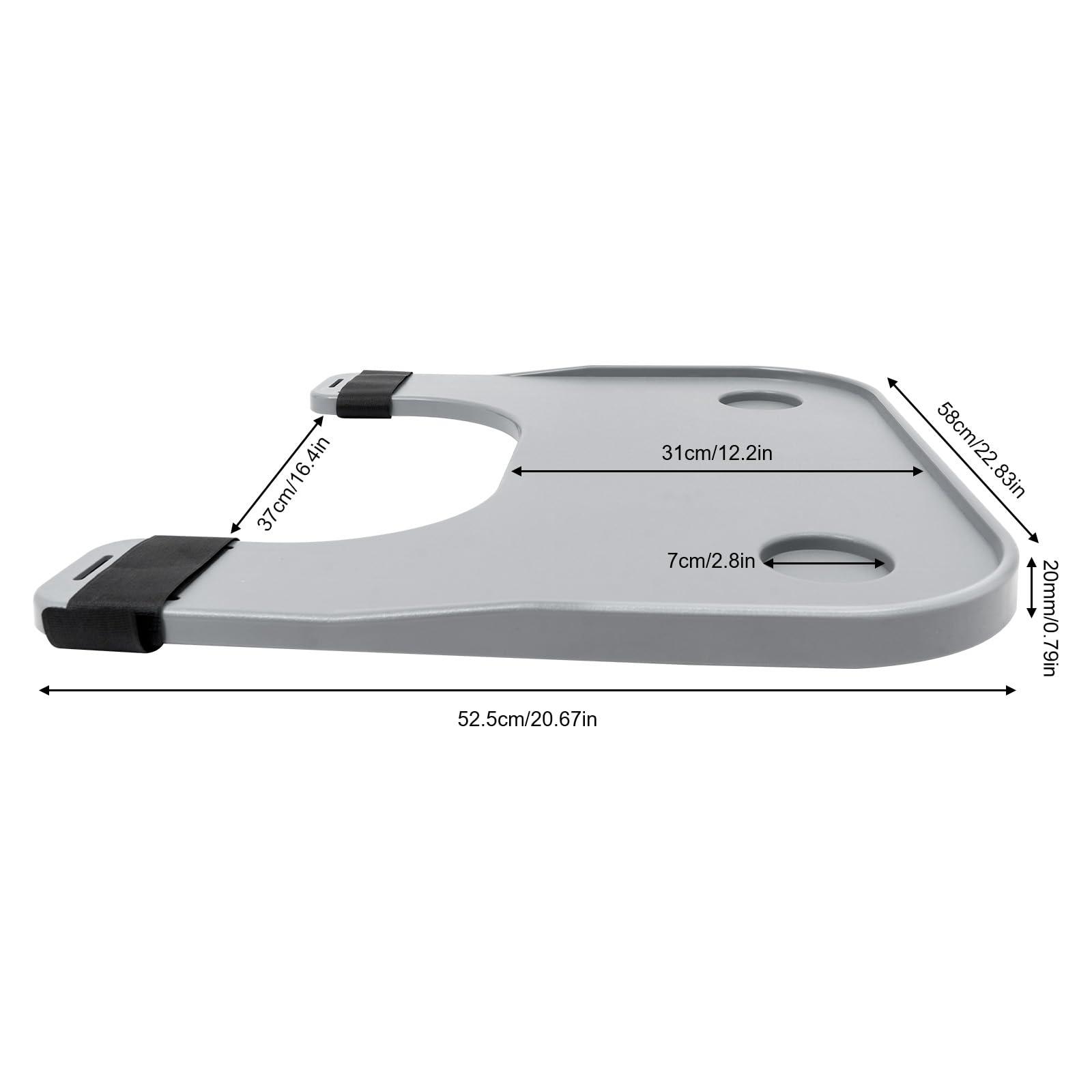 QWNBG Wheelchair Tray Table with Cup Holder, Removable Lap Tray Portable Wheelchair Desk Accessories for Eating Reading Resting, Grey