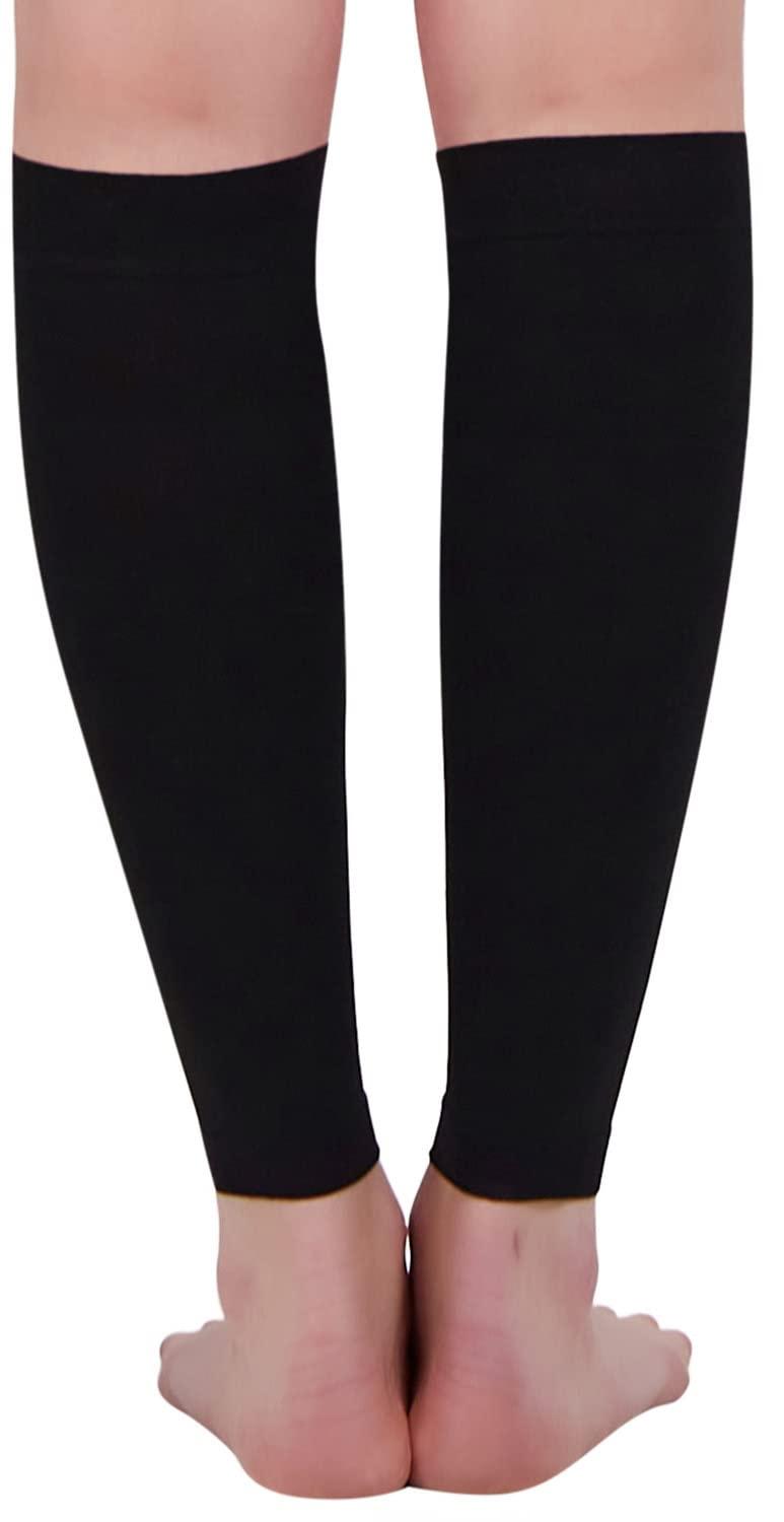 BSERA BSERA Calf Compression Sleeve Women, 2 Pairs 15-20mmHg Calf Support Footless Compression Socks Stockings for Shin Splints, Varicose Veins, Recovery (Black, X-Large)