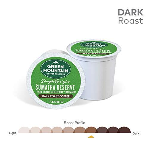 Green Mountain Coffee Roasters Green Mountain Coffee, Sumatra Reserve, Single-Serve Keurig K-Cup Pods, Dark Roast Coffee, 48 Count (2 Boxes of 24 Pods)