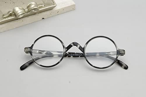 Eyekepper Eyekepper Round Reading Glasses a Little Large than Vintage Professor Oval Readers (Black-White Tortoise,+1.75)