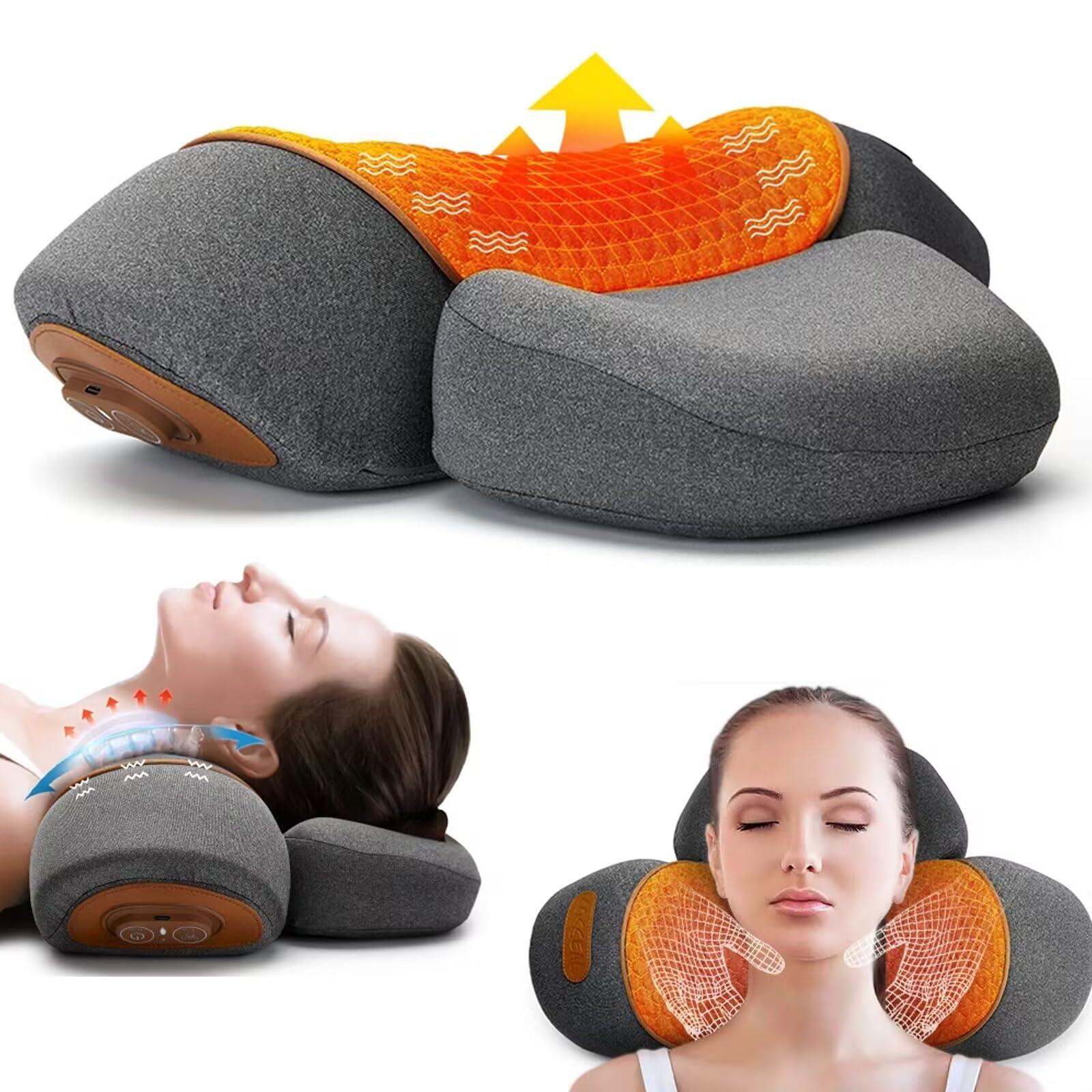 DR.MCHIRS DR.MCHIRS Neck Massage Pillow Shiatsu for Pain Relief, Massagers for Neck and Back, Shoulder, Leg Deep Kneading Shoulder Back and Foot Massager with Heat-Relaxation Gifts for Women/Men/Dad/Mom