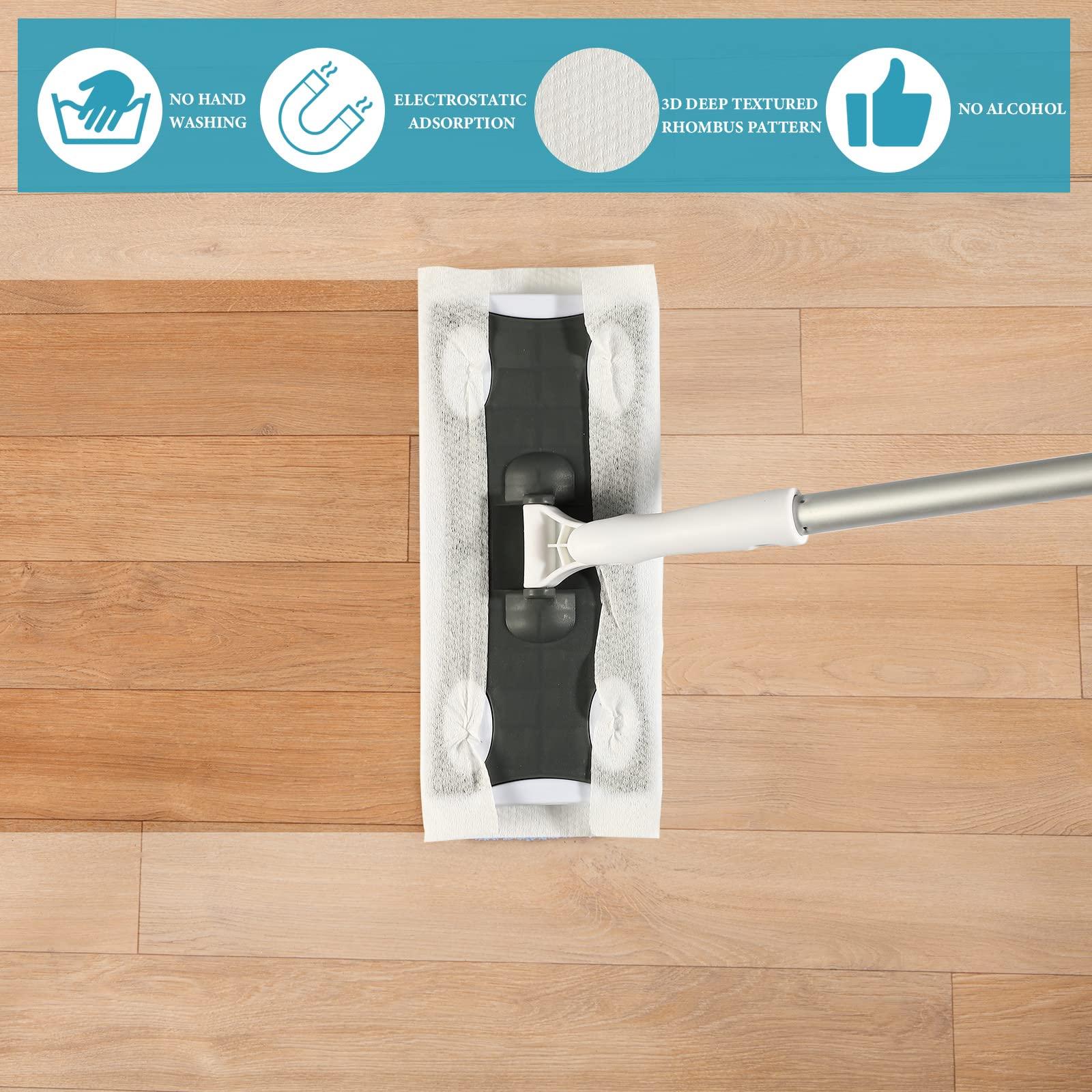 Peryiter Wet Mop Pads Refills for Floor Cleaning Sweeper Wet Refills Disposable Wet Mopping Cloth Wipes for Wood Hardwood Tile (300 Pcs)