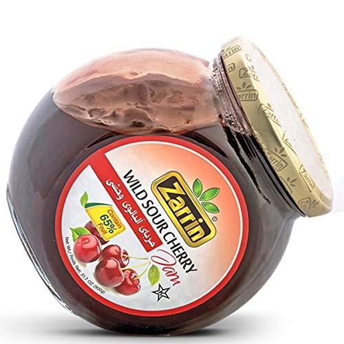 Zarrin Zarrin - Wild Sour Cherry Preserve, 31.7 oz (900g), Contains 65% of Pitted Cherries