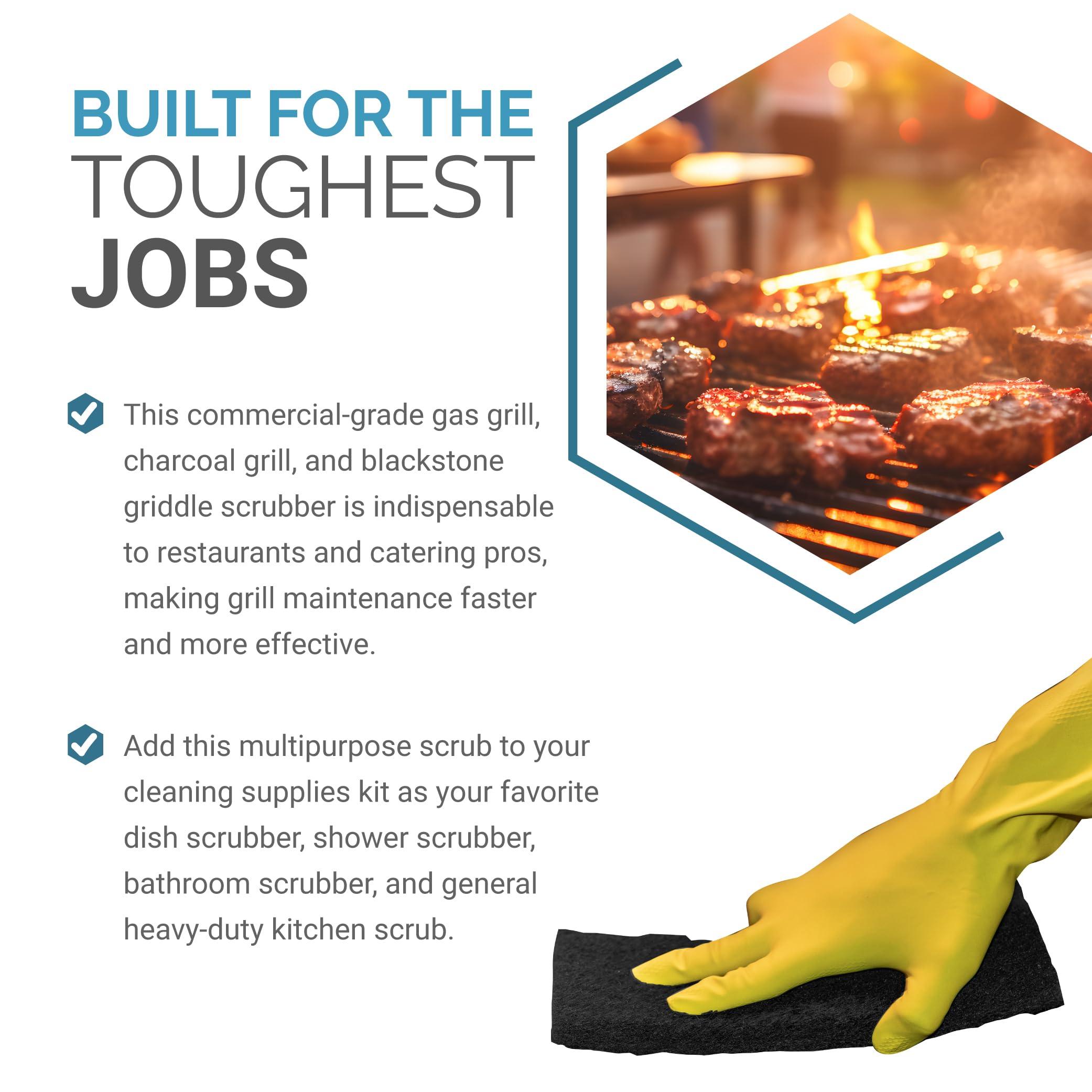 The Tile Doctor The Tile Doctor Multipurpose Scrub Pad - Ideal for Bathroom, Kitchen & Floor Cleaning - Non-Scratch Dish Sponge & Shower Scrubber - High Abrasion - (Black - Extra Heavy Duty, 6 Pack)