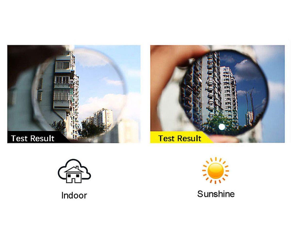 EFLAL EFLAL Near Far Varifocal Multifocal Progressive Women Transparent Orange UV400 Transition Photochromic Reading Glass (175 distance, 300 reading, Transparent Orange)
