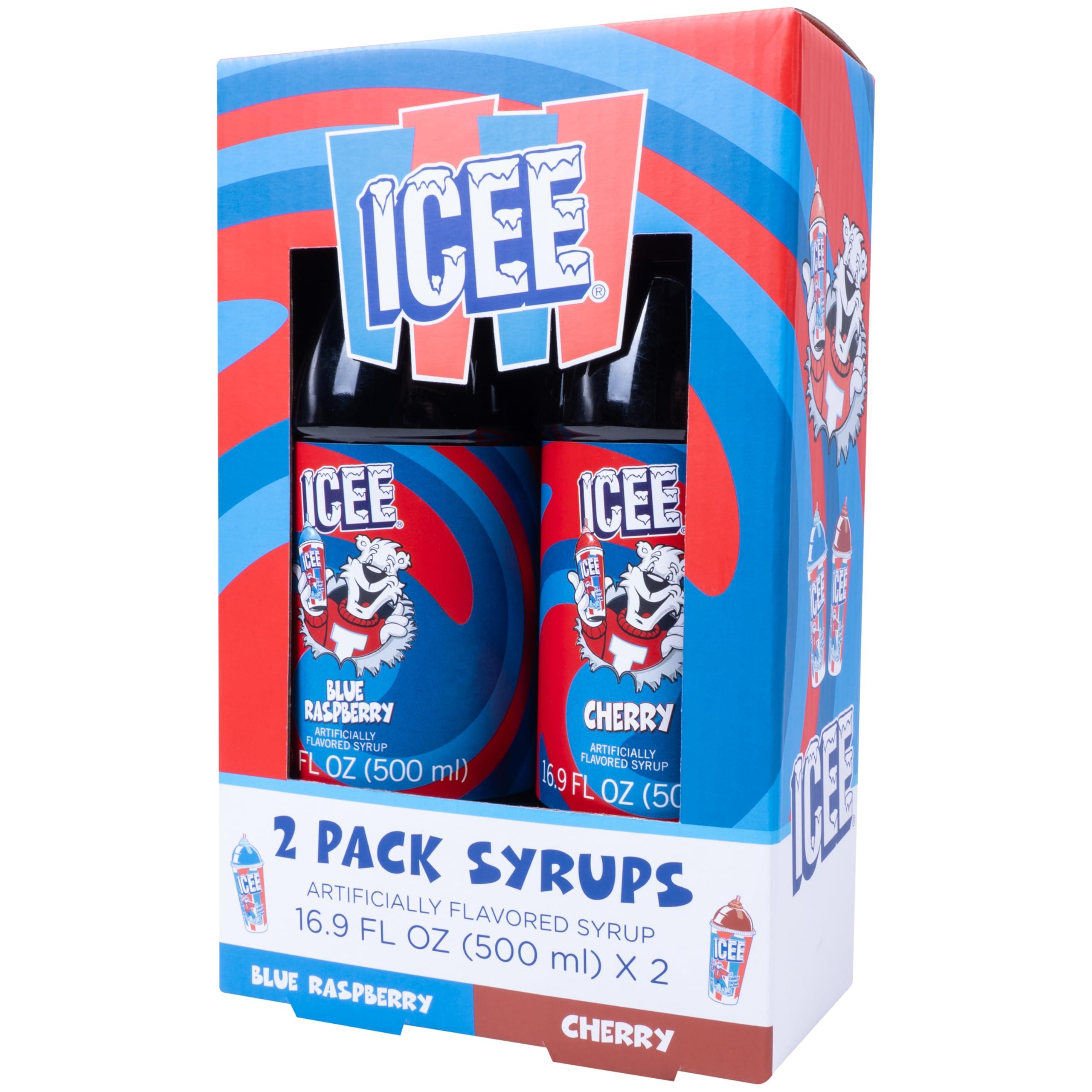 Fizz Creations ICEE 2 Pack Slushie Syrups. Genuine ICEE Slushy syrups including Blue Raspberry and Red Cherry Flavors. 2 16.9 Fl oz Bottles. Officially Licensed ICEE Merchandise from Fizz Creations.