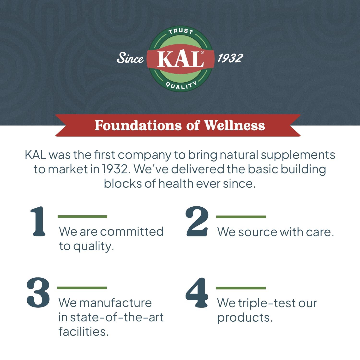 KAL KAL Lithium Orotate 5mg | Low Serving of Chelated Lithium Orotate for Bioavailability & Mood Support | in Organic Rice Bran Extract Base | 60 VegCaps