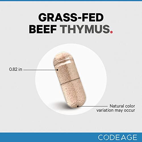Codeage Codeage Grass Fed Beef Thymus Supplement Superfood, Freeze Dried, Non-Defatted, Desiccated Thymus & Liver Pills, Glandulars Meat, Pasture Raised Beef Vitamins, Non-GMO, 180 Capsules