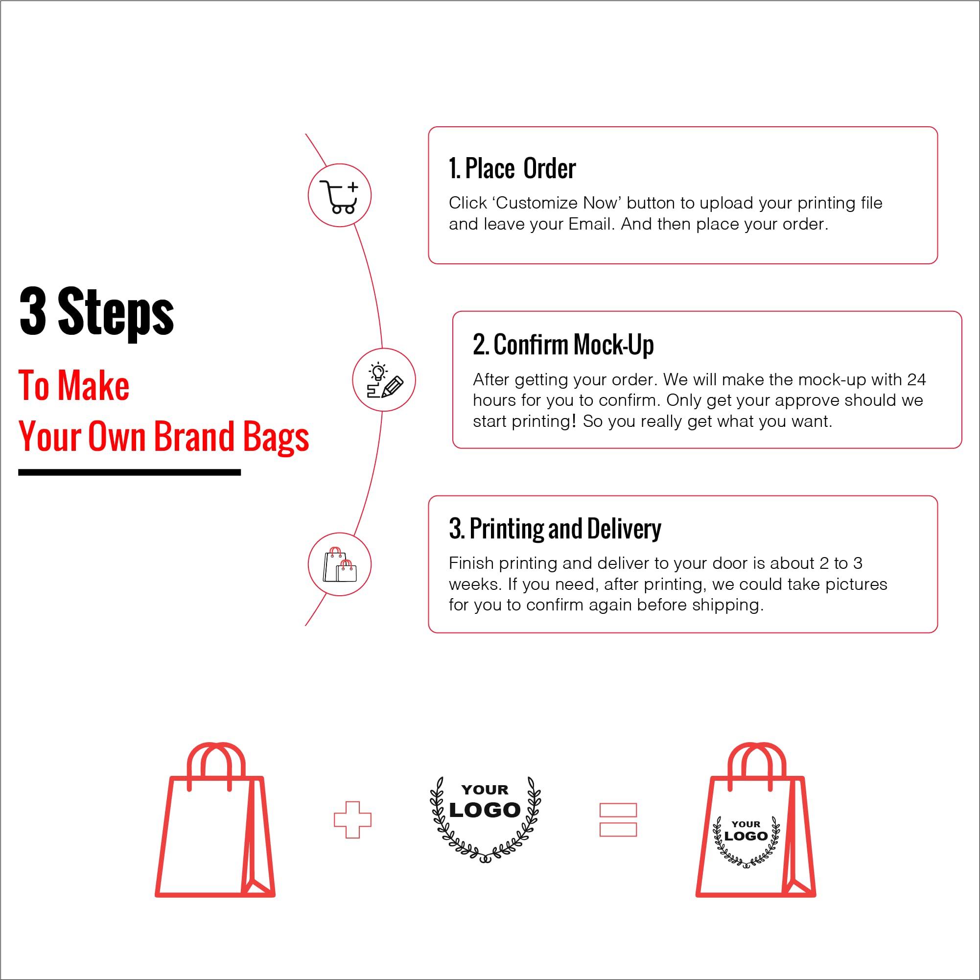 SOUTH GIANT Custom Printed Kraft Paper Bags for Small Business, 10.5x8.5x4.25 inch Medium Size, Personalized Retail Gift Bags with Logo, White Shopping Paper bag with Handle, Goodie Bags (50pcs - White)