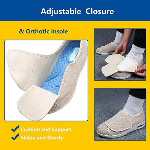 Generic Diabetic Shoes for Elderly Men,Men\'s Wide Width Shoes with Adjustable Closure Lightweight Men 13.5