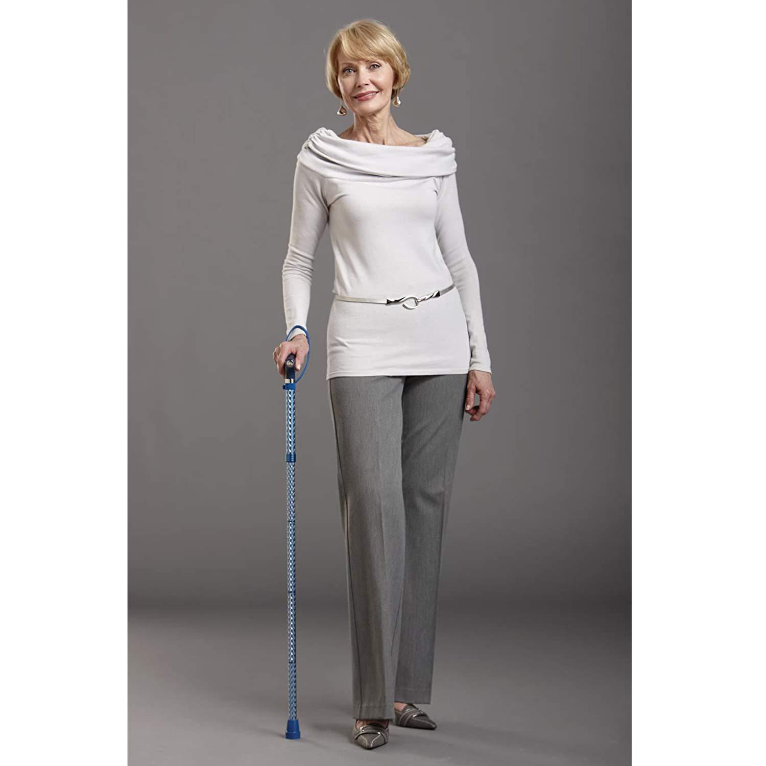 Switch Sticks Switch Sticks Walking Cane for Men or Women, Foldable and Adjustable from 32-37 Inches, FSA and HSA Eligible, Engraved Azure