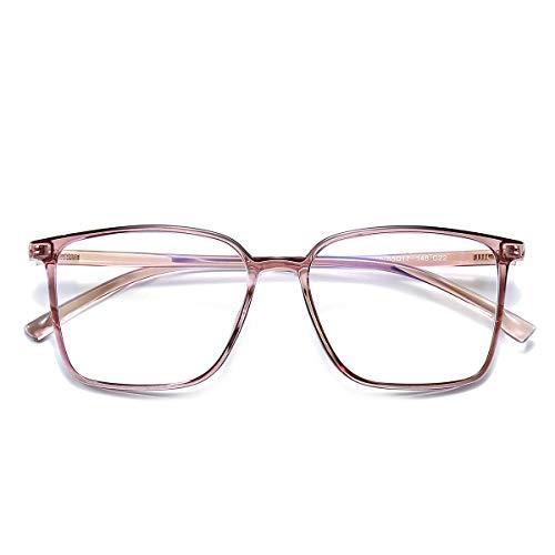 Dollger Dollger Blue Light Blocking Glasses Women Men Square Nerd Eyeglasses Frame Lightweight Computer Glasses Pink