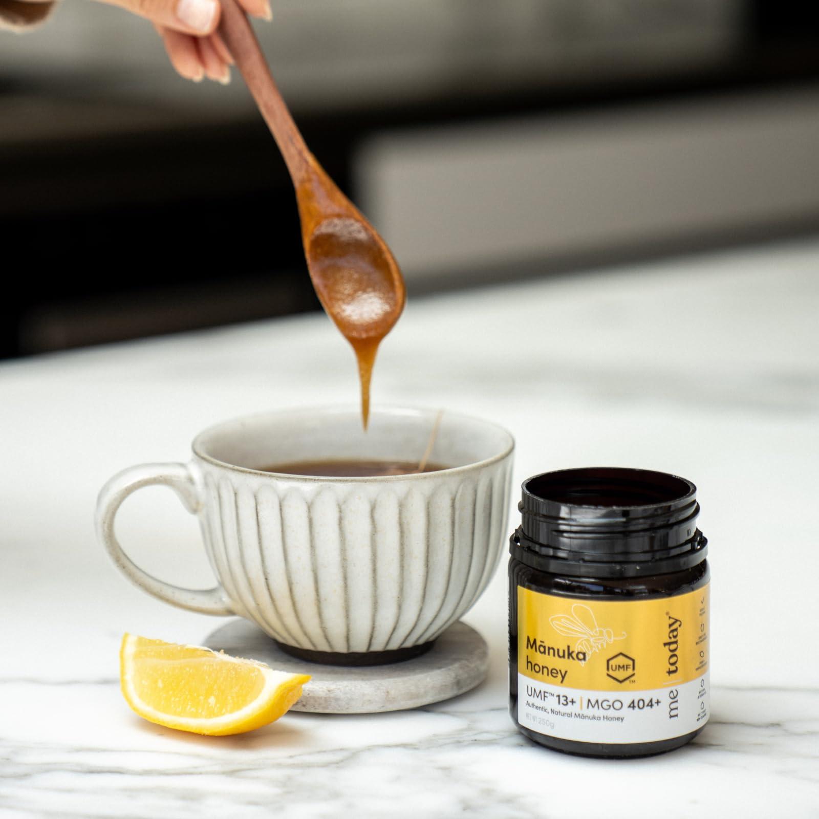 me today Me Today Manuka Honey, UMF 13+/MGO 404+ from New Zealand Authentic, Raw & Unpasteurized Honey | Raw Manuka Honey for Daily Wellness Support | Delicious Honey Crafted by Bees in 8.8oz