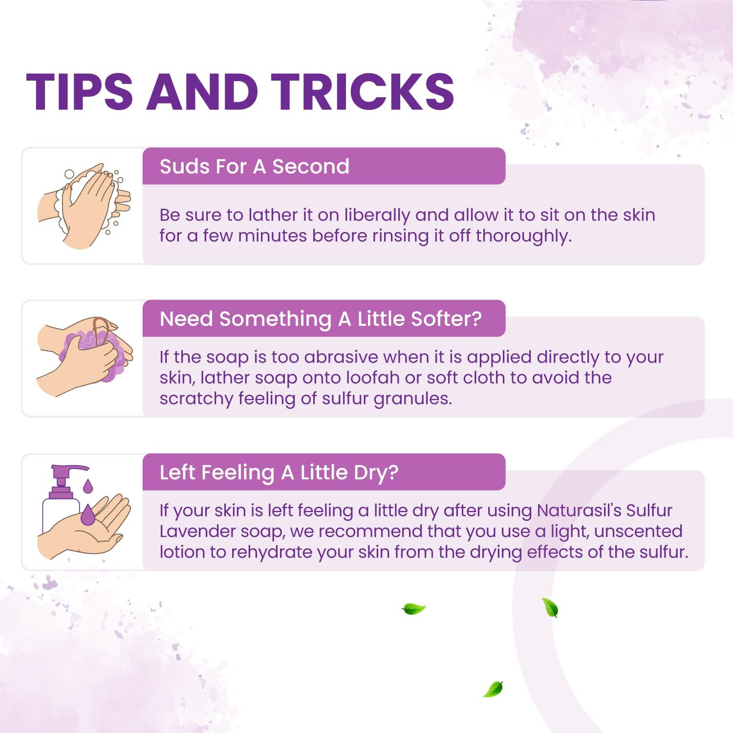 Naturasil Naturasil 10% Sulfur Lavender Soap Bar Natural Skin Treatment for Acne, Bug Bites, Warts Treatment, Viral Bumps, Nodes & Itching | for Kids & Adults |113 grams