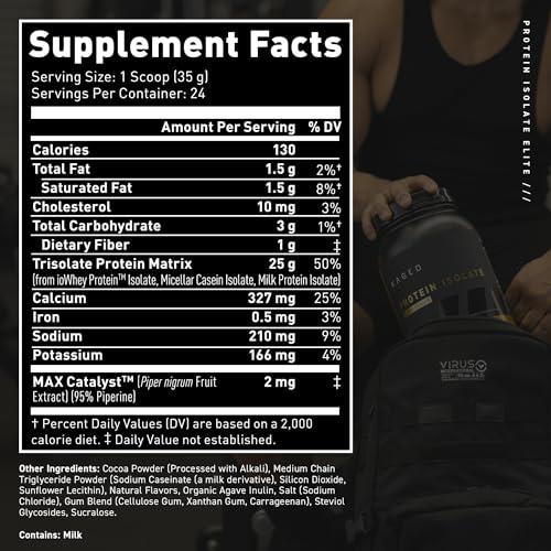 Kaged Kaged Protein Powder Elite: 100% Isolate Blend Whey, Casein, and Milk Protein Blend for Recovery and Muscle Building | Chocolate | 2lbs