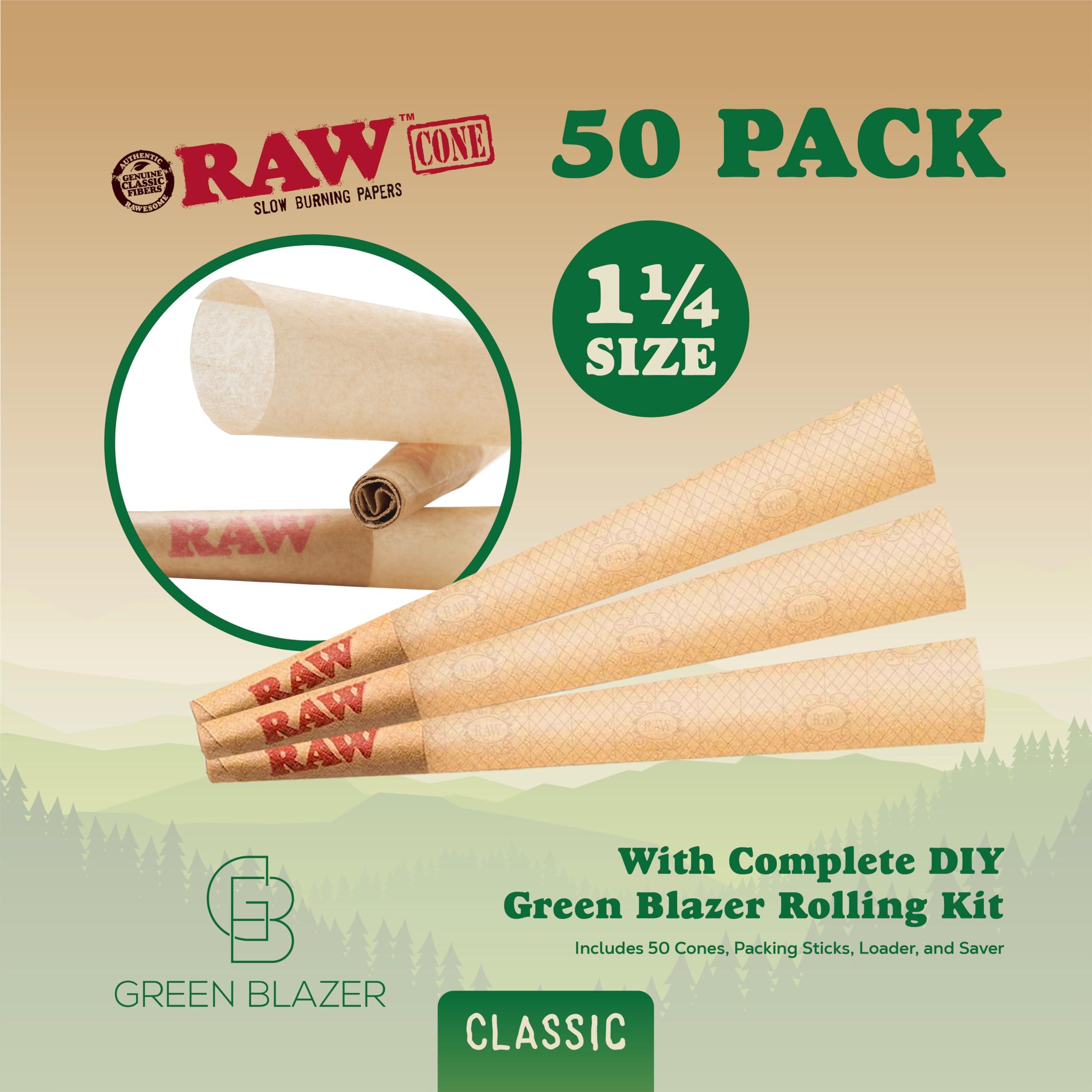 RAW RAW Cones 1 1/4 Size 50pk & Cone Loader Classic Cone Bundle