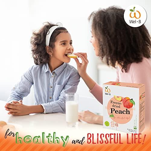 Wel-B Wel-B Freeze Dried Fruit Snacks, Fresh Peaches Freeze Dried to a Healthy, Crispy Texture While Retaining Natural Flavor and Nutrition, No Added Sugar or Preservatives (1.06oz)