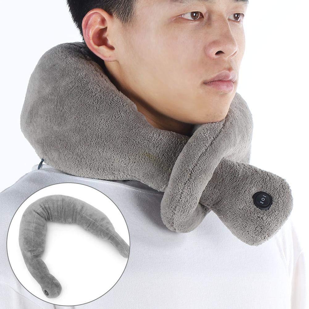 TMISHION Massage Pillow, Vibrating Massaging Neck Pillow Neck Travel Pillow Massage Cushion Relax Muscles Relieve Stress, Use At Office, Home And Car
