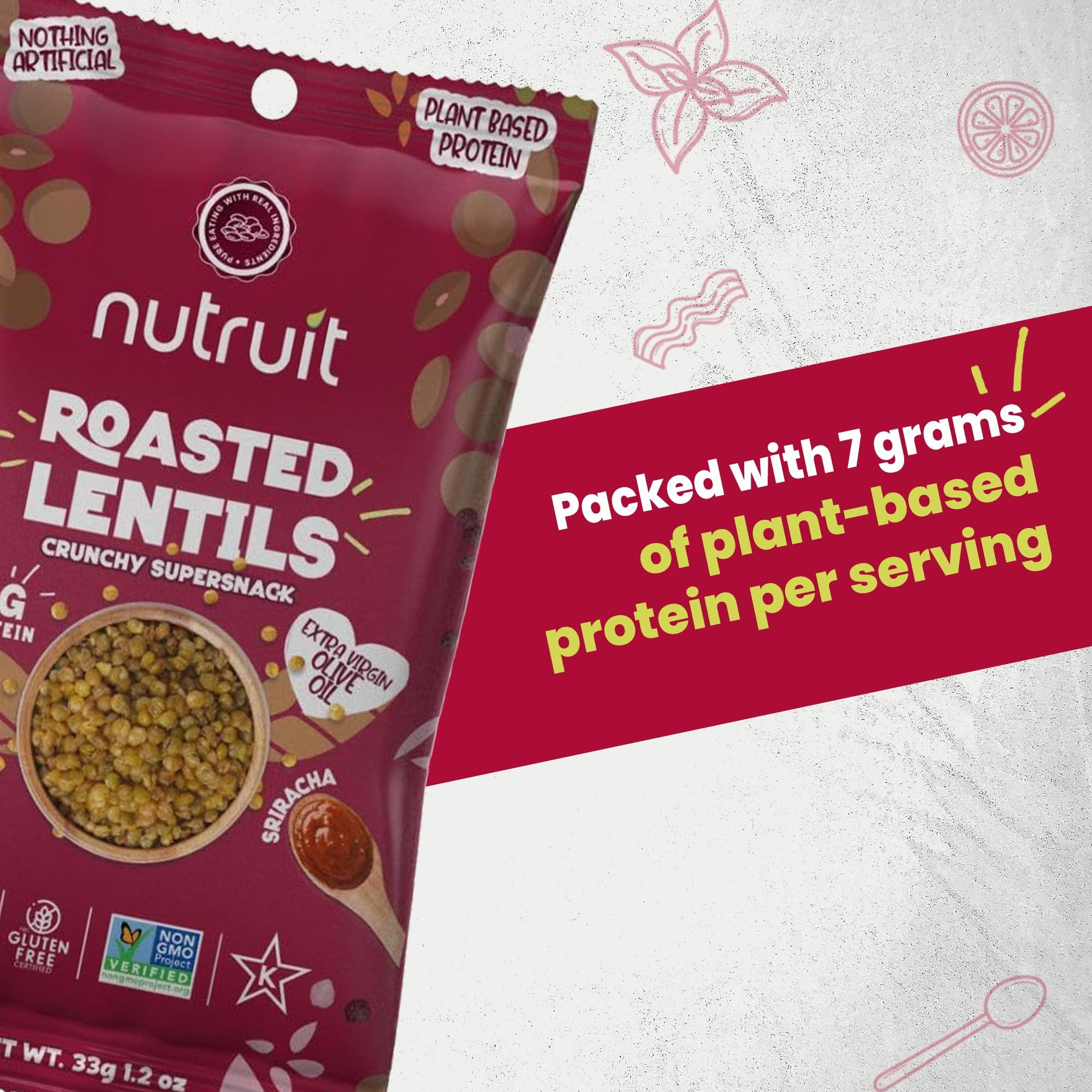 nutruit Nutruit Roasted Lentil Snacks - Tasty Smoked Barbecue Healthy Snacks - Vegan, Gluten Free, Non-GMO, High Protein, Healthy On-The-Go, Low Calorie Lentils Snacks - 1.2oz Packs (20-Pack)