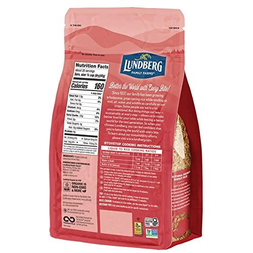 Lundberg Lundberg Family Farms - Organic California Brown Basmati Rice, Pleasant Aroma, Won't Clump When Cooked, High Fiber, 100% Whole Grain, USDA Certified Organic, Gluten-Free, Non-GMO (32 oz, 2-Pack)
