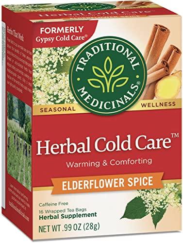 Traditional Medicinals Traditional Medicinals Organic Herbal Cold Care Elderflower Spice Herbal Tea, Warm & Comforting Seasonal Wellness, 48 Tea Bags Total (Pack of 3)