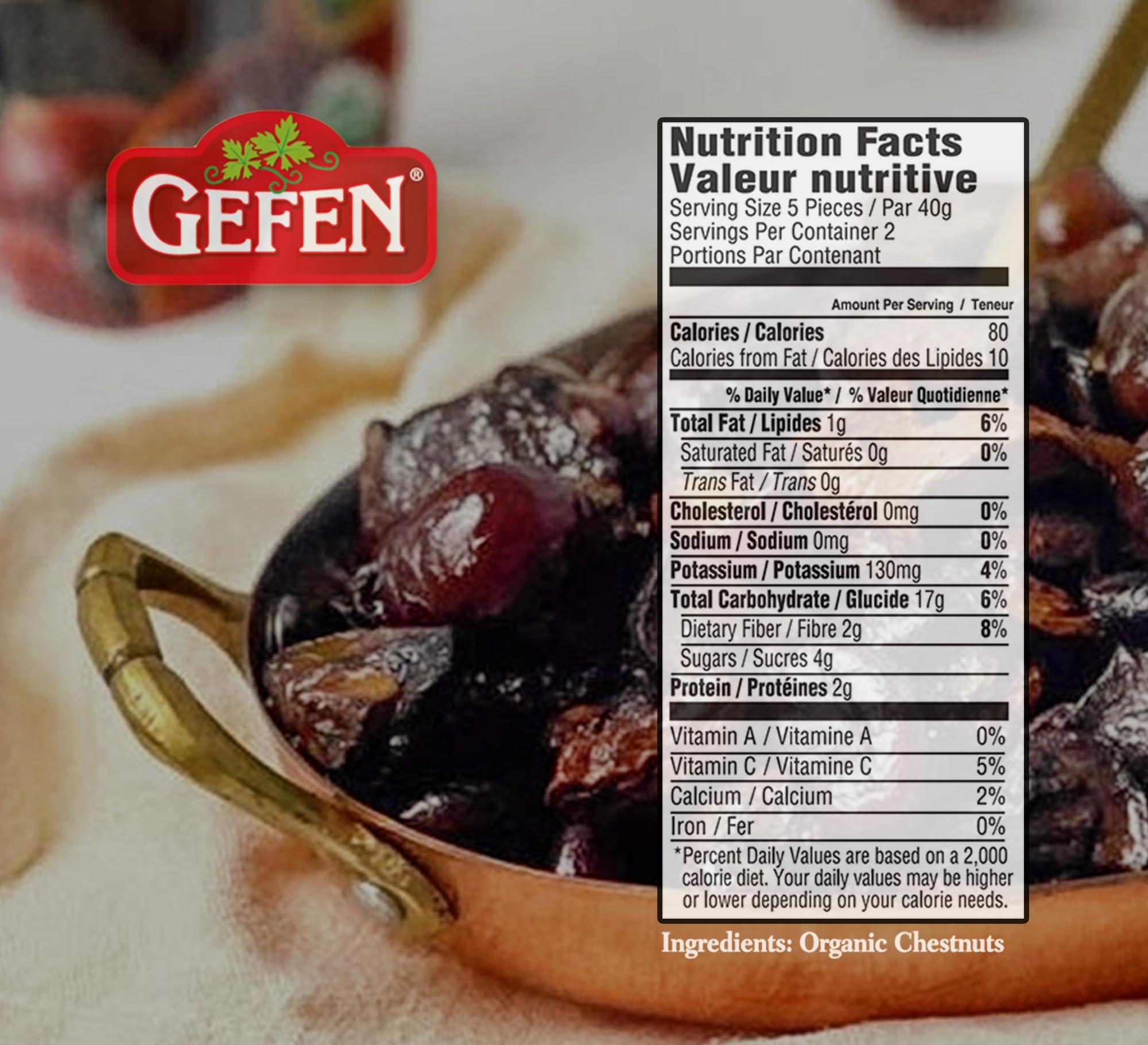 Gefen Gefen Organic Whole Peeled and Roasted Chestnuts, 3oz (12 Pack) | Chestnuts Peeled and Ready to Eat | Great for Cooking & Baking | Gluten Free | Kosher
