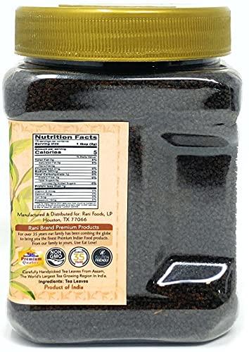 Rani Brand Authentic Indian Products Rani Assam Tea (Indian Loose Leaf Bold Black Tea) 12oz (340g) PET Jar ~ All Natural | Vegan | Gluten Friendly | Salt & Sugar Free | NON-GMO | No Colors | Indian Origin